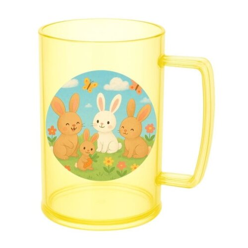 Caneca de Chopp Infantil Personalizada Coelhinhos