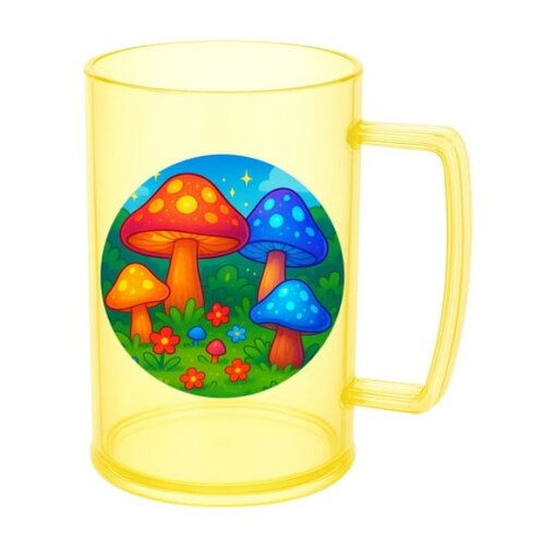 Caneca de Chopp Infantil Personalizada Cogumelos Mágicos
