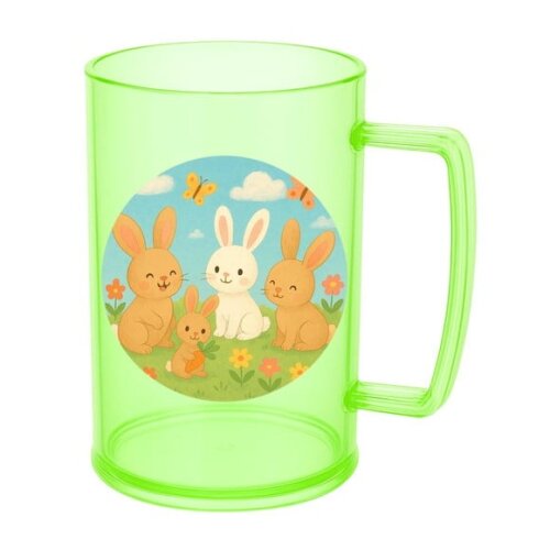 Caneca de Chopp Infantil Personalizada Coelhinhos