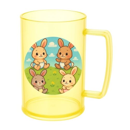 Caneca de Chopp Infantil Personalizada Coelhinhos Baby