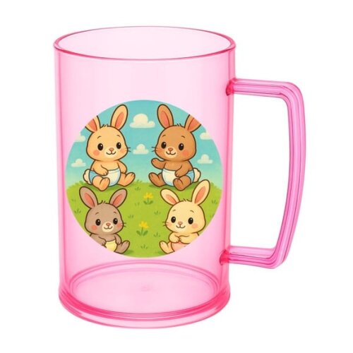 Caneca de Chopp Infantil Personalizada Coelhinhos Baby