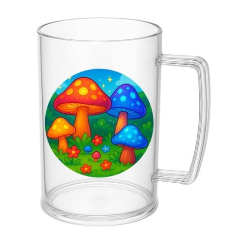 Caneca de Chopp Infantil Personalizada Cogumelos Mágicos