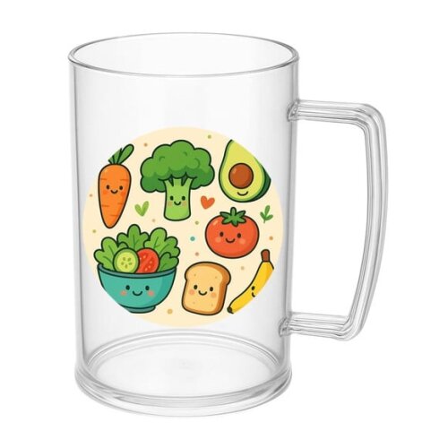 Caneca de Chopp Infantil Personalizada Comidinhas Saudáveis