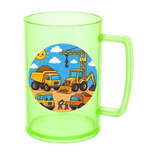 Caneca de Chopp Infantil Personalizada Construção Civil