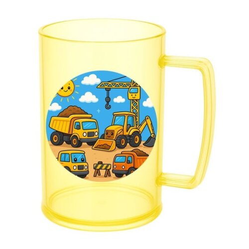Caneca de Chopp Infantil Personalizada Construção Civil