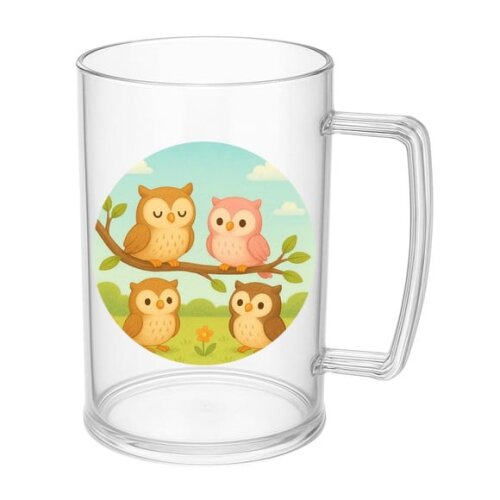 Caneca de Chopp Infantil Personalizada Corujinhas