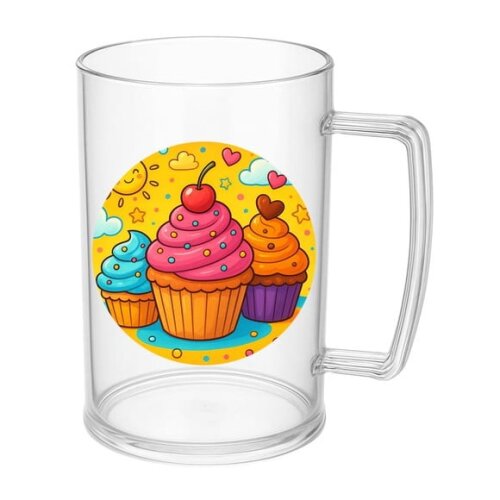 Caneca de Chopp Infantil Personalizada Cupcakes