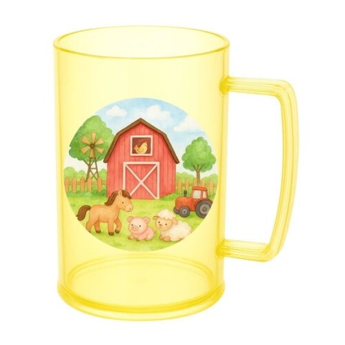 Caneca de Chopp Infantil Personalizada Fazendinha Aquarela