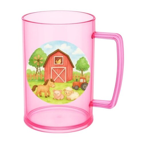 Caneca de Chopp Infantil Personalizada Fazendinha Aquarela