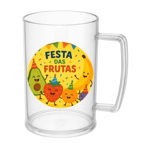 Caneca de Chopp Infantil Personalizada Festa das Frutas