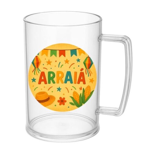 Caneca de Chopp Infantil Personalizada Festa Junina Arraiá