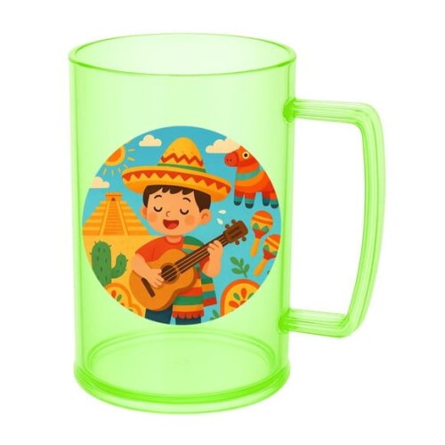 Caneca de Chopp Infantil Personalizada Festa Mexicana