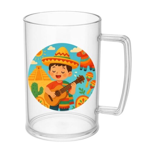 Caneca de Chopp Infantil Personalizada Festa Mexicana