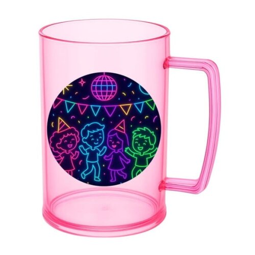 Caneca de Chopp Infantil Personalizada Festa Neon