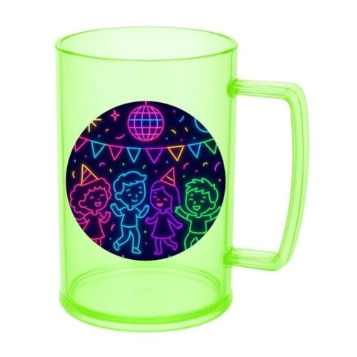 Caneca de Chopp Infantil Personalizada Festa Neon