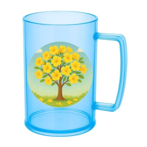 Caneca de Chopp Infantil Personalizada Flor de Ipê Amarela