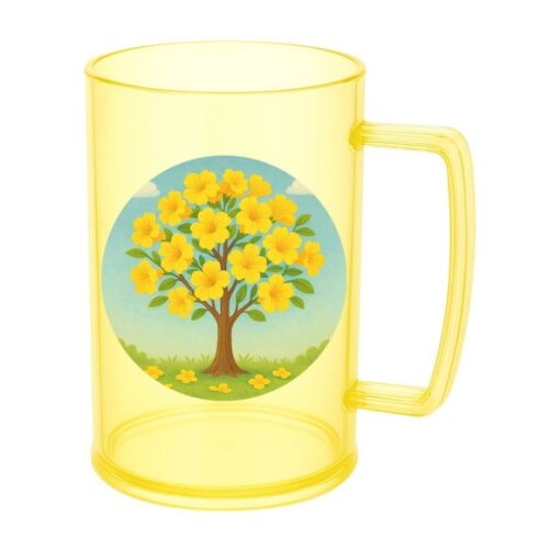 Caneca de Chopp Infantil Personalizada Flor de Ipê Amarela