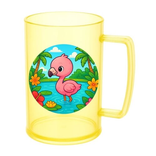 Caneca de Chopp Infantil Personalizada Flamingo Baby