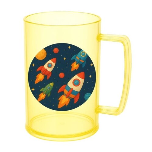 Caneca de Chopp Infantil Personalizada Foguetes
