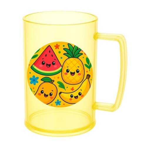 Caneca de Chopp Infantil Personalizada Frutas Tropicais