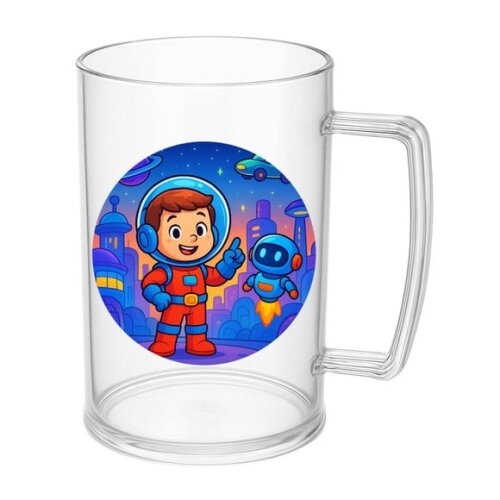 Caneca de Chopp Infantil Personalizada Futurismo Infantil