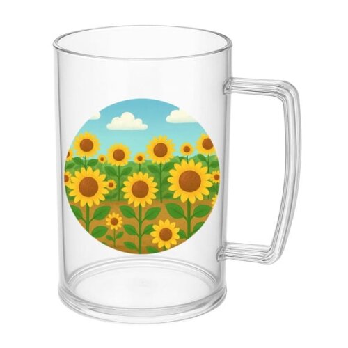 Caneca de Chopp Infantil Personalizada Girassóis
