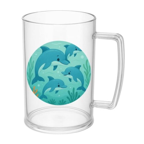 Caneca de Chopp Infantil Personalizada Golfinhos
