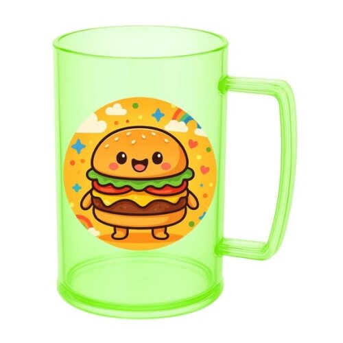 Caneca de Chopp Infantil Personalizada Hambúrguer Divertido