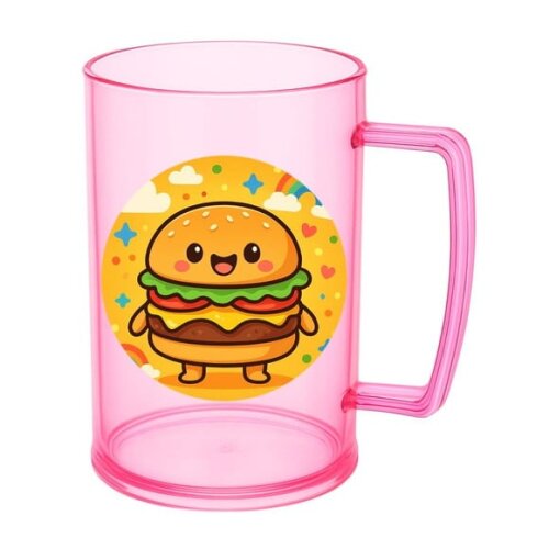Caneca de Chopp Infantil Personalizada Hambúrguer Divertido