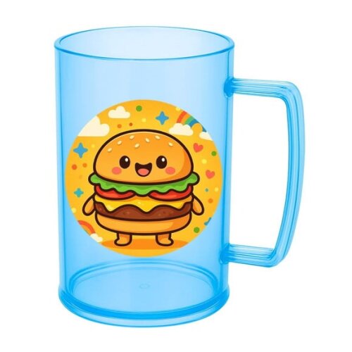 Caneca de Chopp Infantil Personalizada Hambúrguer Divertido