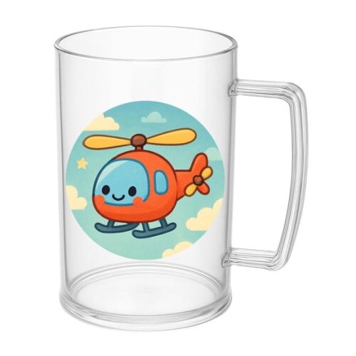 Caneca de Chopp Infantil Personalizada Helicóptero