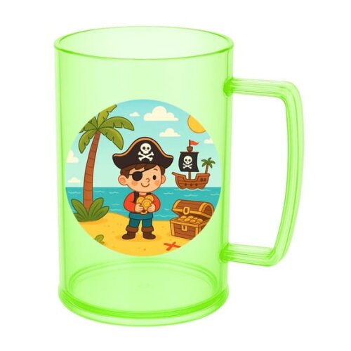 Caneca de Chopp Infantil Personalizada Ilha Pirata