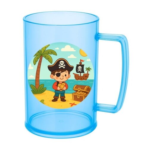 Caneca de Chopp Infantil Personalizada Ilha Pirata