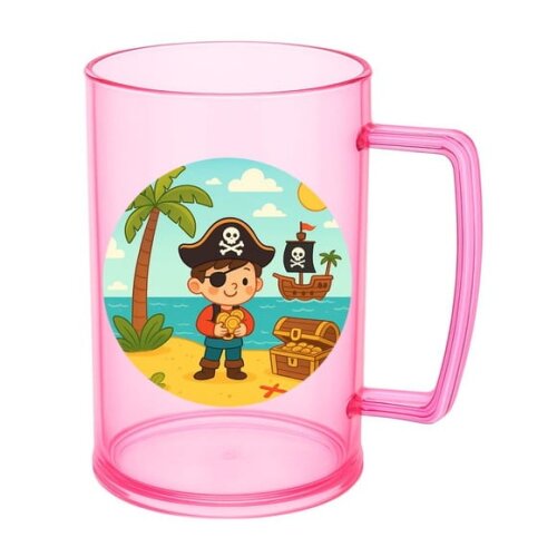 Caneca de Chopp Infantil Personalizada Ilha Pirata