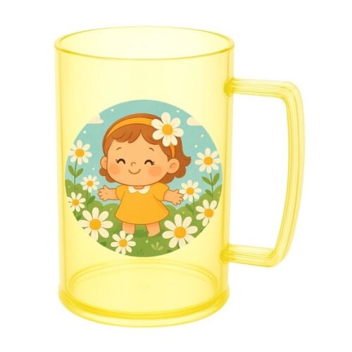 Caneca de Chopp Infantil Personalizada Jardim das Margaridas
