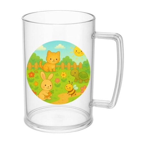 Caneca de Chopp Infantil Personalizada Jardim dos Bichinhos