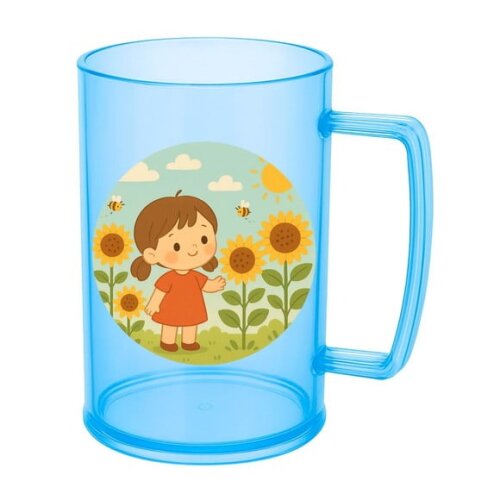 Caneca de Chopp Infantil Personalizada Jardim dos Girassóis