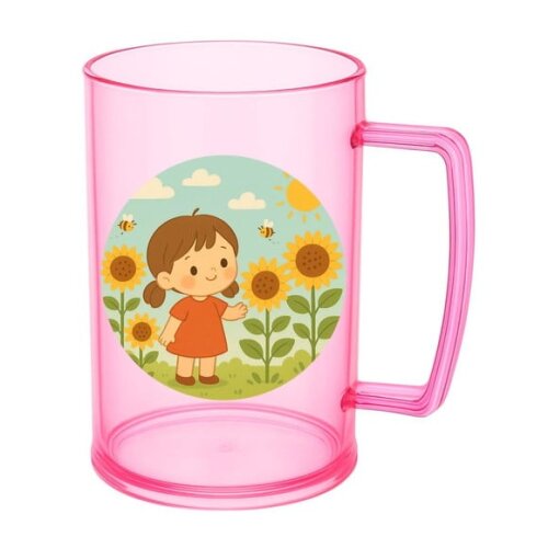 Caneca de Chopp Infantil Personalizada Jardim dos Girassóis