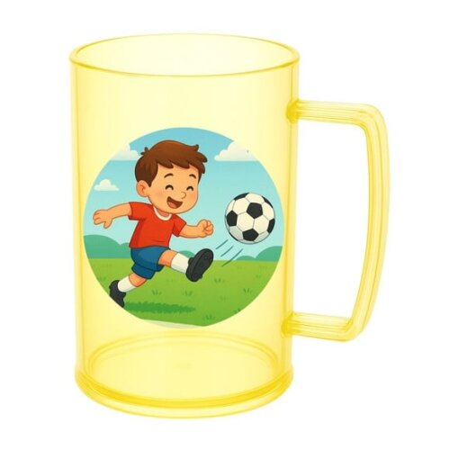 Caneca de Chopp Infantil Personalizada Jogador de Futebol
