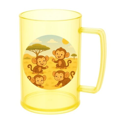 Caneca de Chopp Infantil Personalizada Macaquinhos
