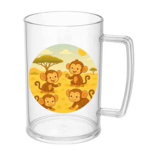 Caneca de Chopp Infantil Personalizada Macaquinhos