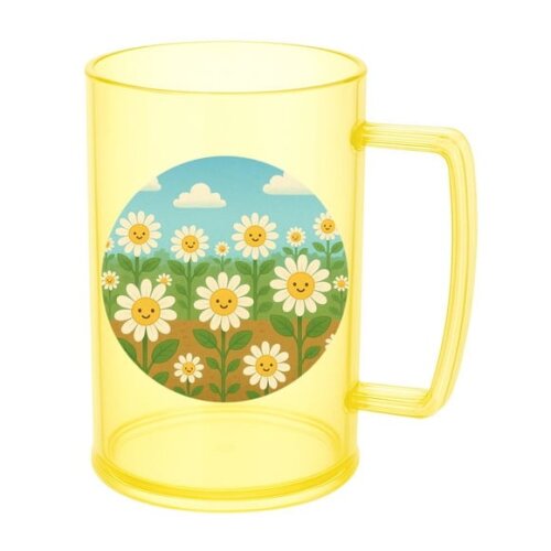 Caneca de Chopp Infantil Personalizada Margaridas