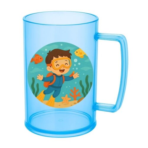 Caneca de Chopp Infantil Personalizada Menino Mergulhador