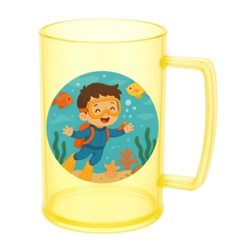 Caneca de Chopp Infantil Personalizada Menino Mergulhador
