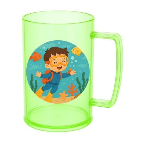 Caneca de Chopp Infantil Personalizada Menino Mergulhador
