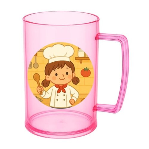 Caneca de Chopp Infantil Personalizada Mini Chefe Menina