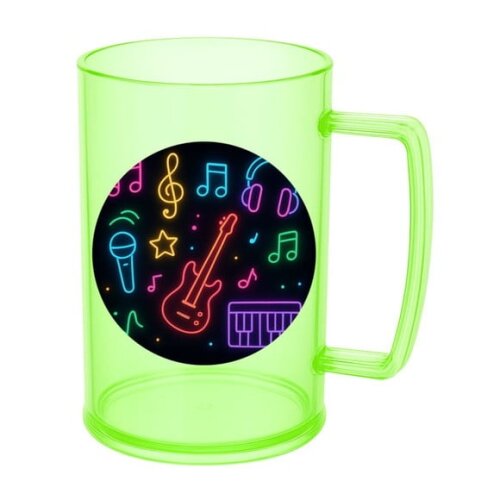 Caneca de Chopp Infantil Personalizada Neon Musical