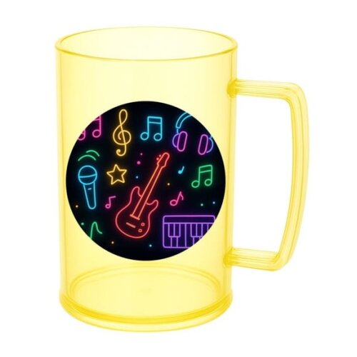 Caneca de Chopp Infantil Personalizada Neon Musical