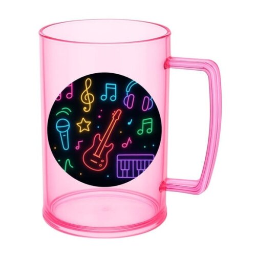 Caneca de Chopp Infantil Personalizada Neon Musical