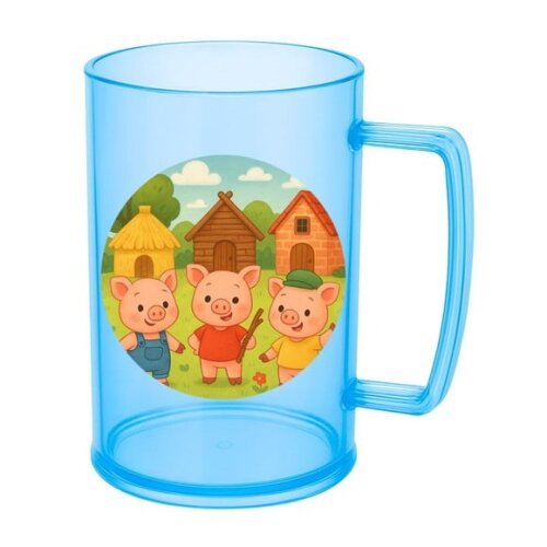 Caneca de Chopp Infantil Personalizada os Três Porquinhos